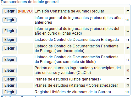 1. Transacciones de Índole General